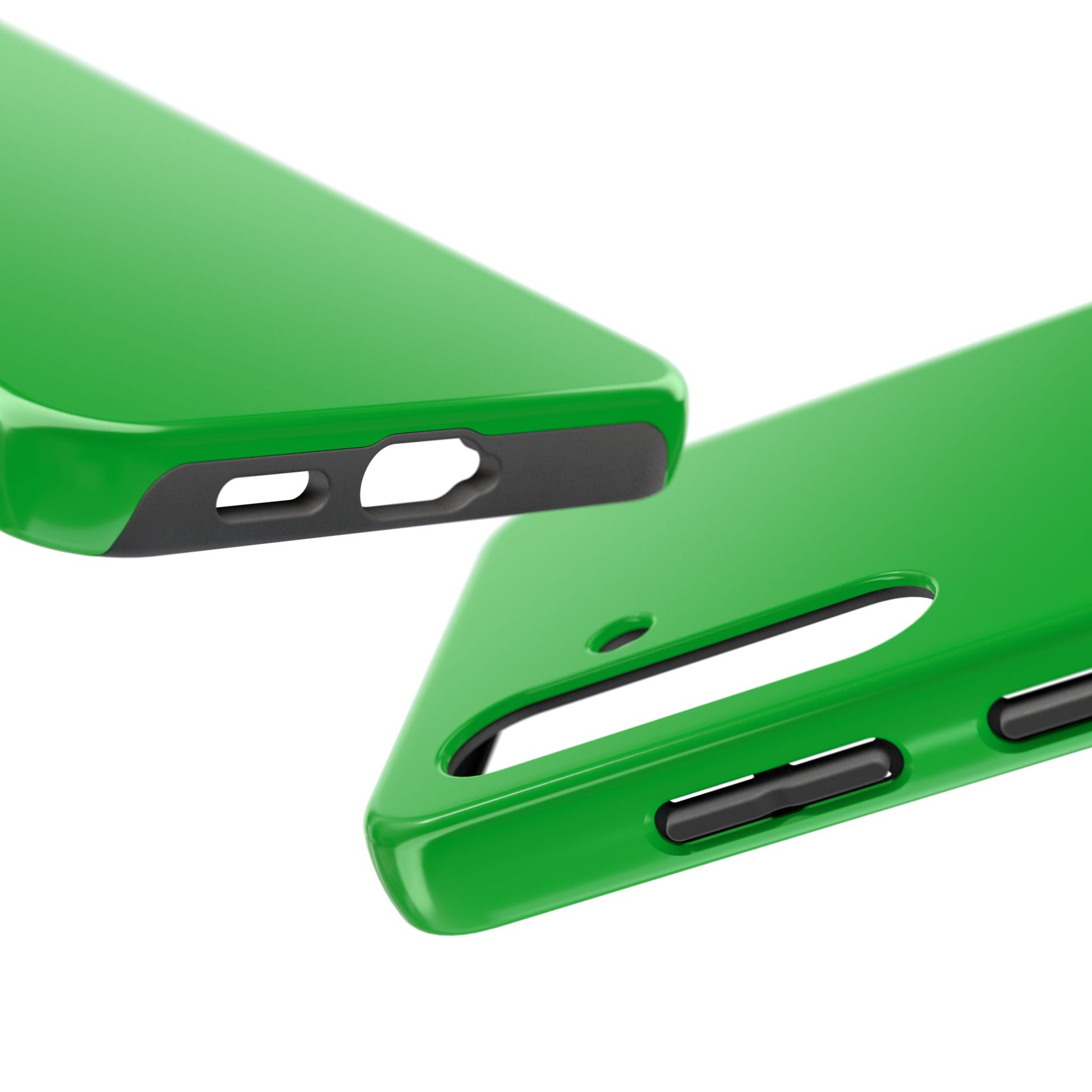 Side view of the Samsung Galaxy S24 Porsche Signal Green phone case 