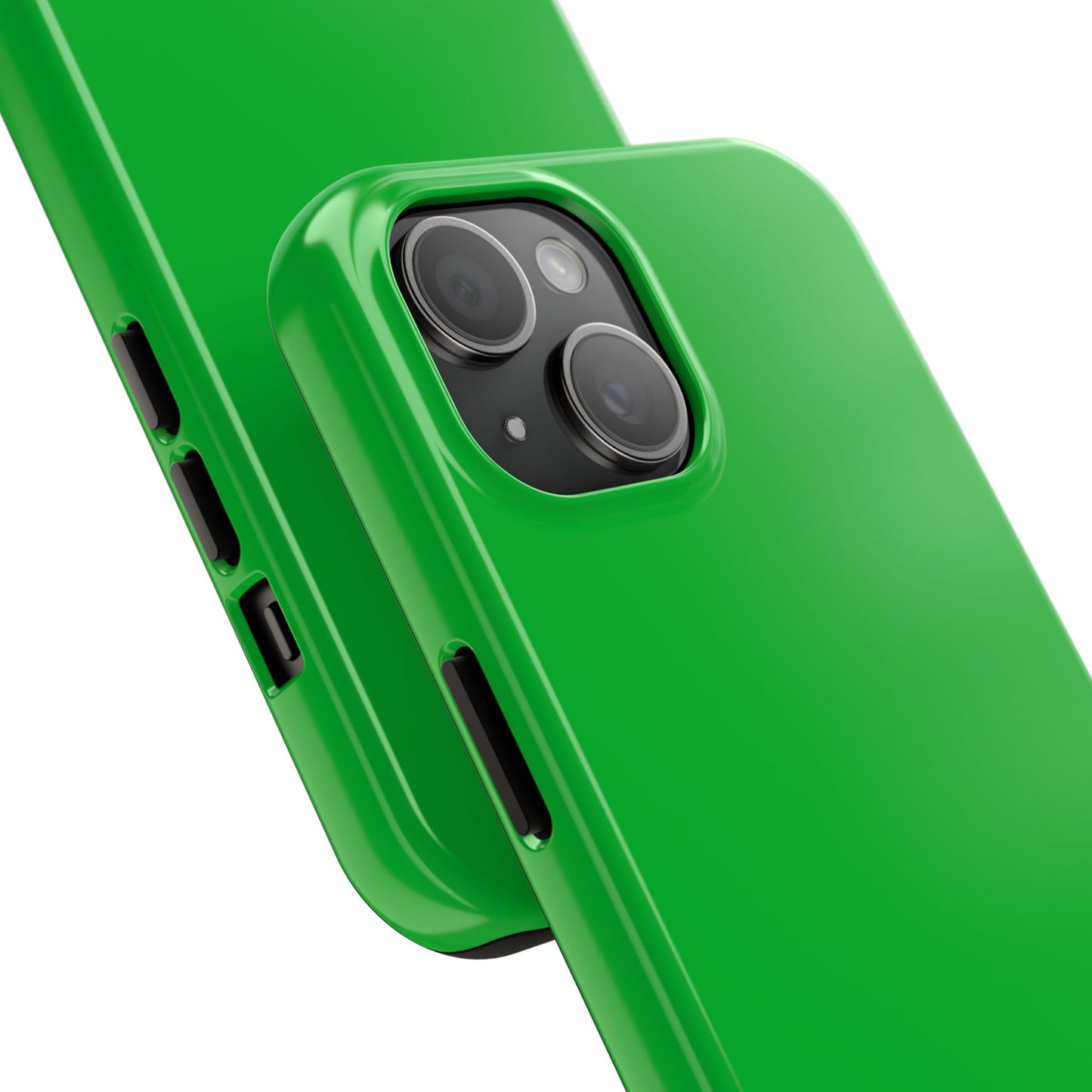 Back view of the iPhone 15 Porsche Signal Green phone case. 