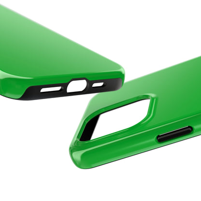 Side view of the iPhone 15 Pro Max Porsche Signal Green phone case 