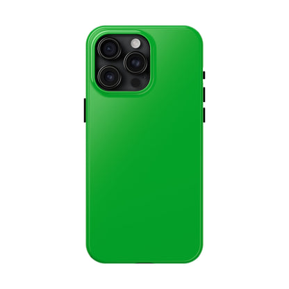 Primary view of iPhone 15 Pro Max Porsche Signal Green phone case. 