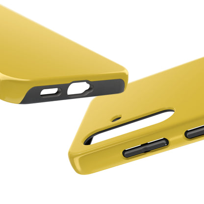 Side view of the Samsung Galaxy S24 Porsche Speed Yellow phone case 