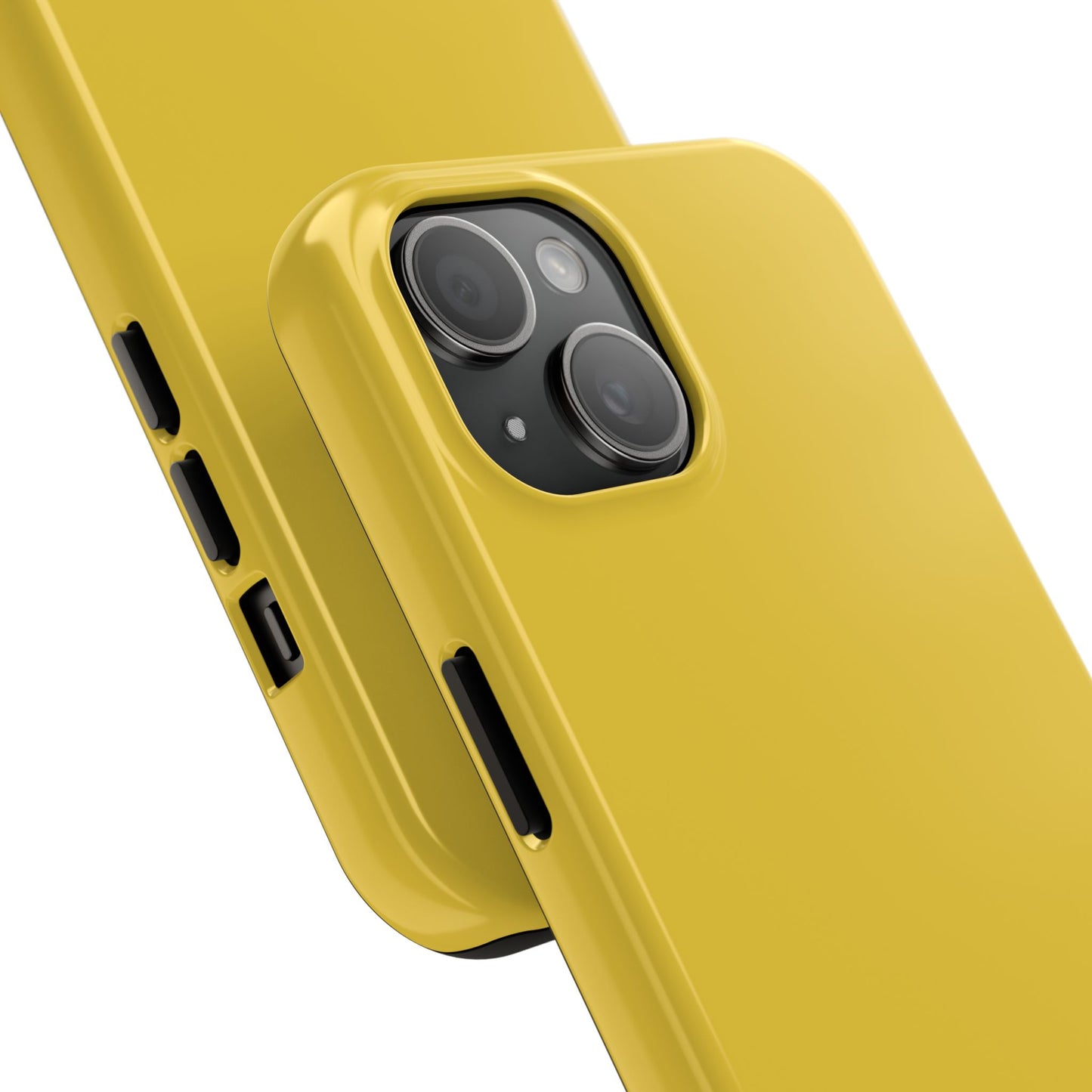 Back view of the iPhone 15 Porsche Speed Yellow phone case. 