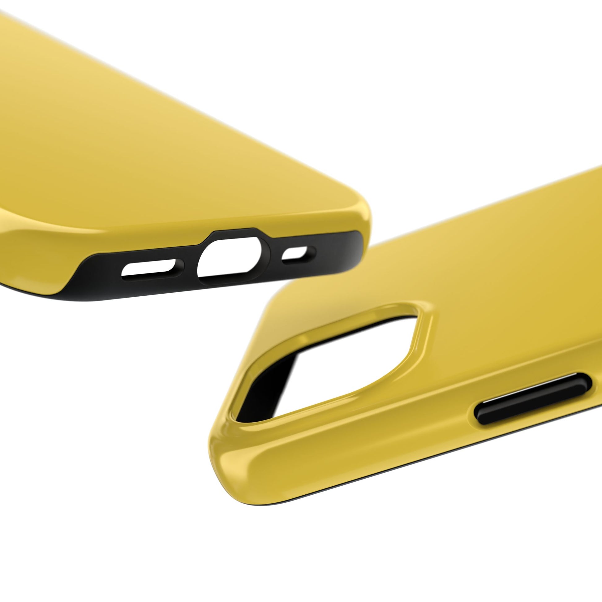 Side view of the iPhone 15 Porsche Speed Yellow phone case 