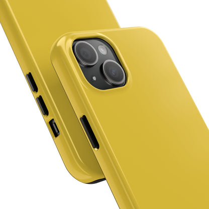 Back view of the iPhone 15 Plus Porsche Speed Yellow phone case. 