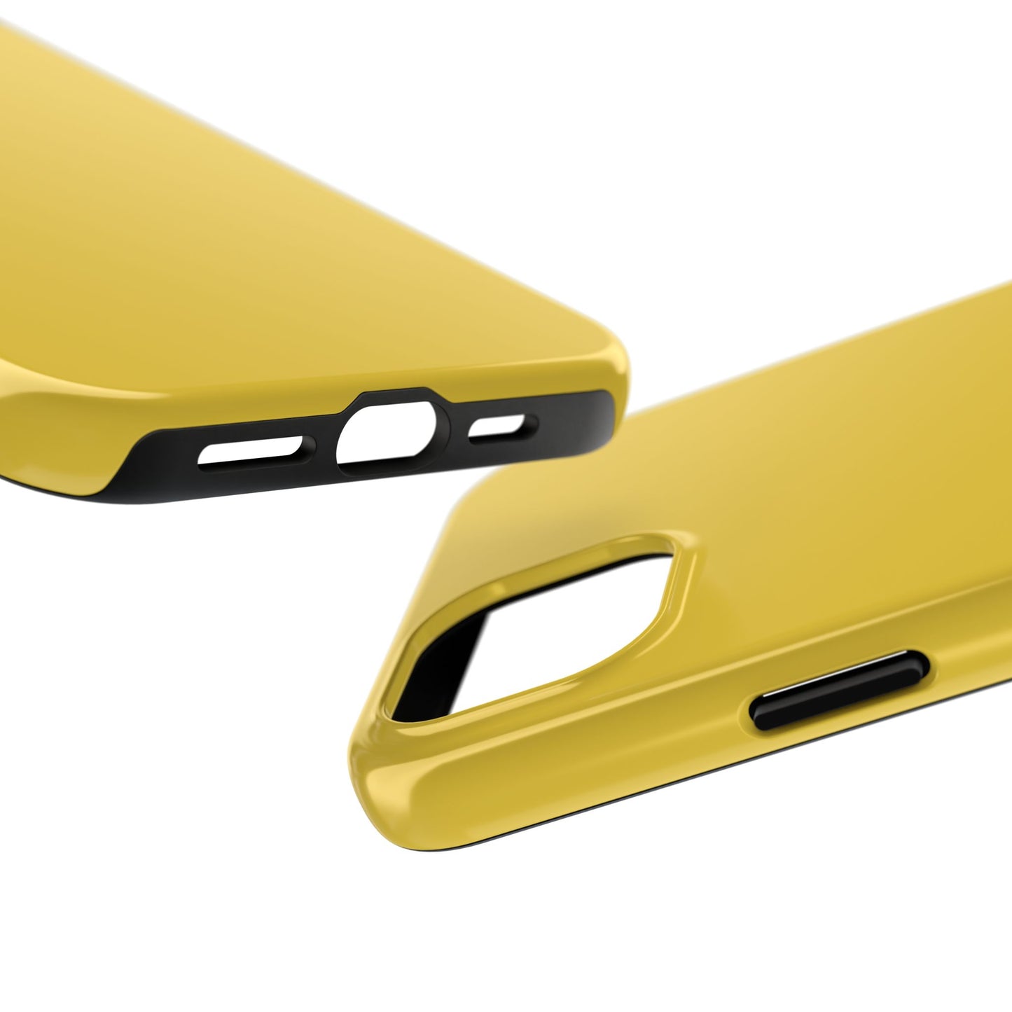 Side view of the iPhone 15 Plus Porsche Speed Yellow phone case 