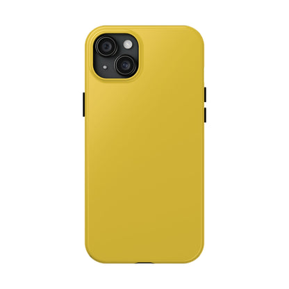 Primary view of iPhone 15 Plus Porsche Speed Yellow phone case. 