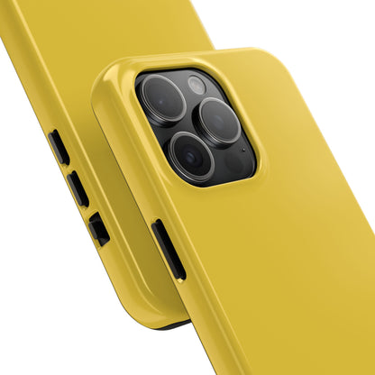 Back view of the iPhone 15 Pro Max Porsche Speed Yellow phone case. 