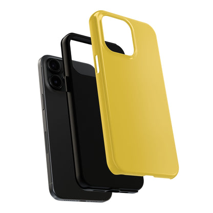 Exploded view of the iPhone 15 Pro Max Porsche Speed Yellow phone case. 