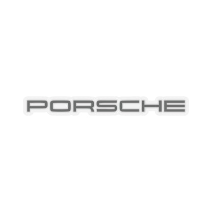 4 inch Transparent Porsche text logo sticker