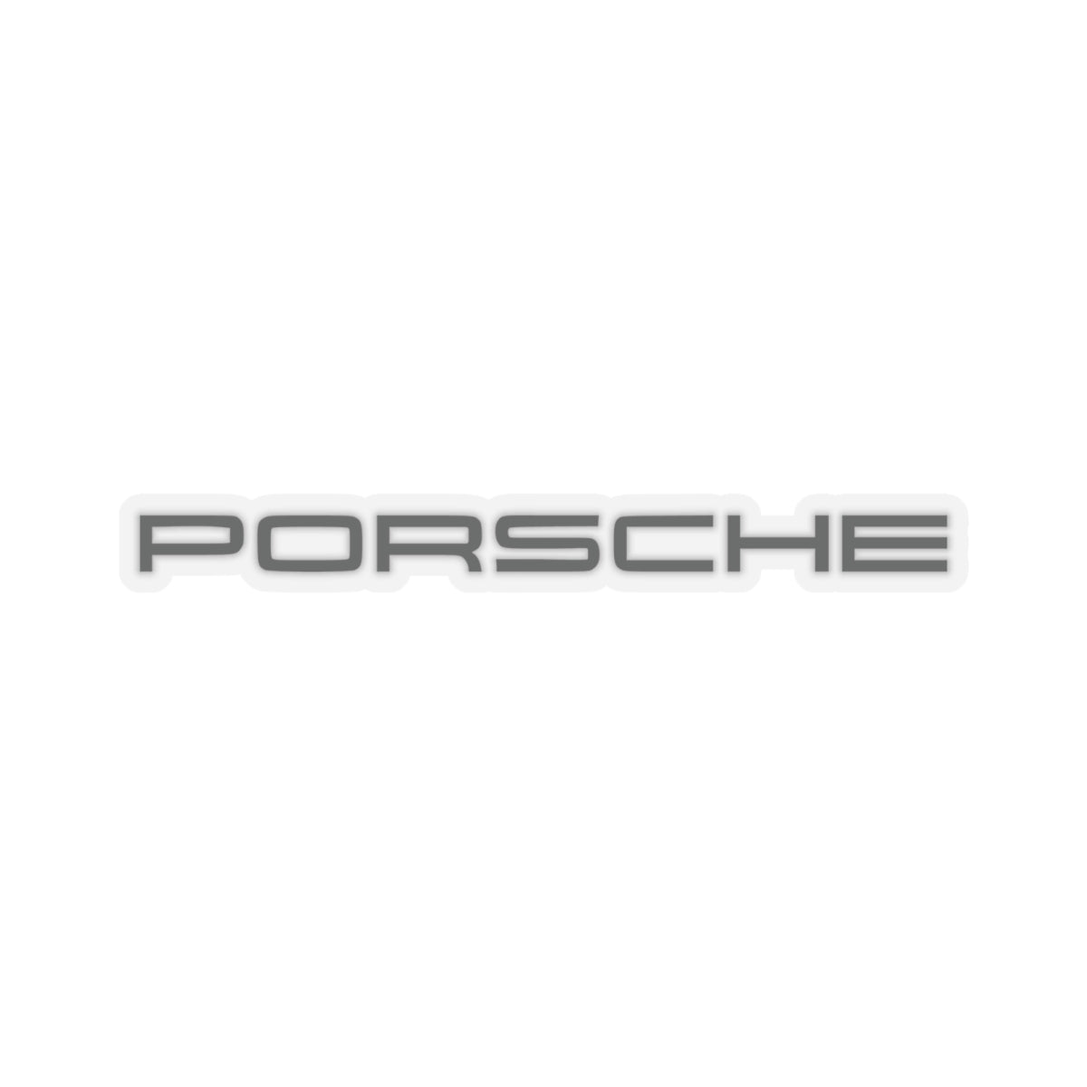 6 inch Transparent Porsche text logo sticker