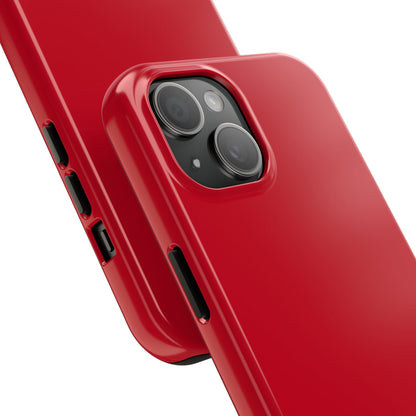 Back view of the iPhone 15 Porsche Guards Red phone case. 