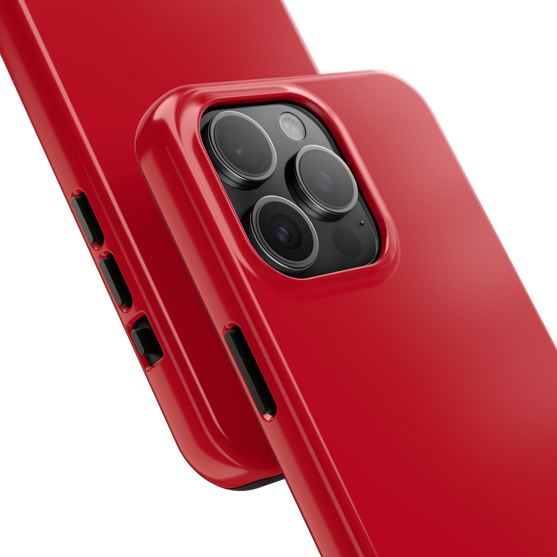 Back view of the iPhone 15 Pro Max Porsche Guards Red phone case. 