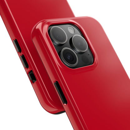 Back view of the iPhone 15 Pro Porsche Guards Red phone case. 