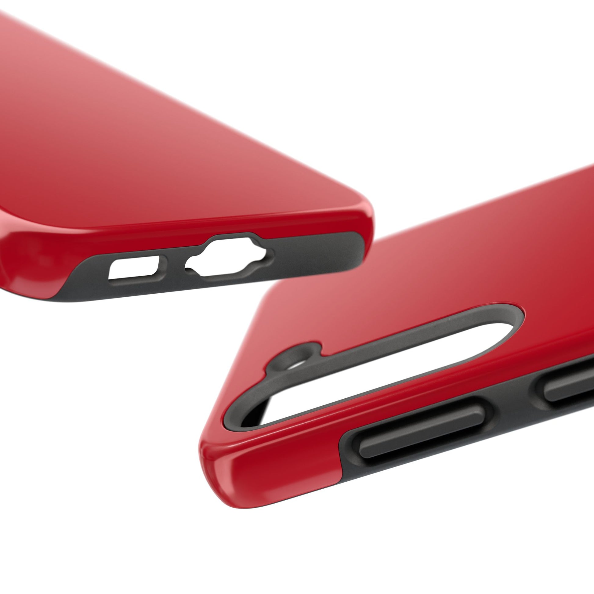 Side view of the Samsung Galaxy S23 Porsche Guards Red phone case 