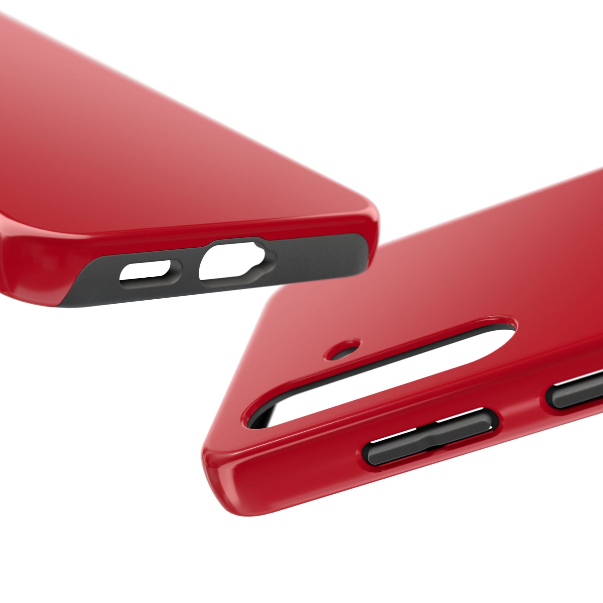 Side view of the Samsung Galaxy S24 Porsche Guards Red phone case 