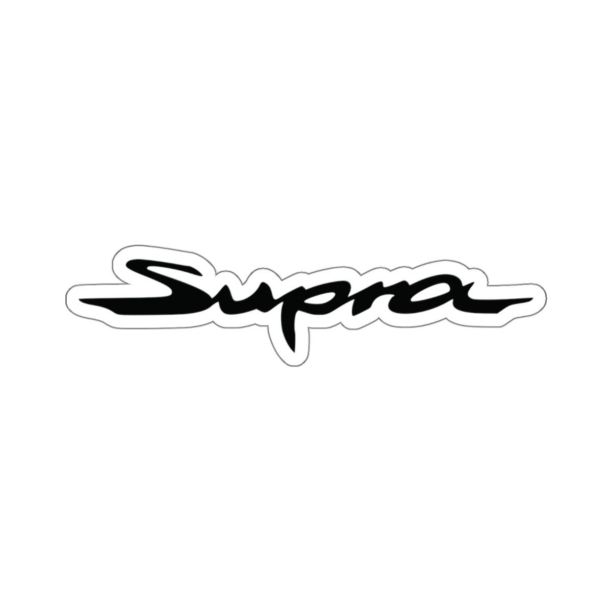 Supra Sticker in black script on white background