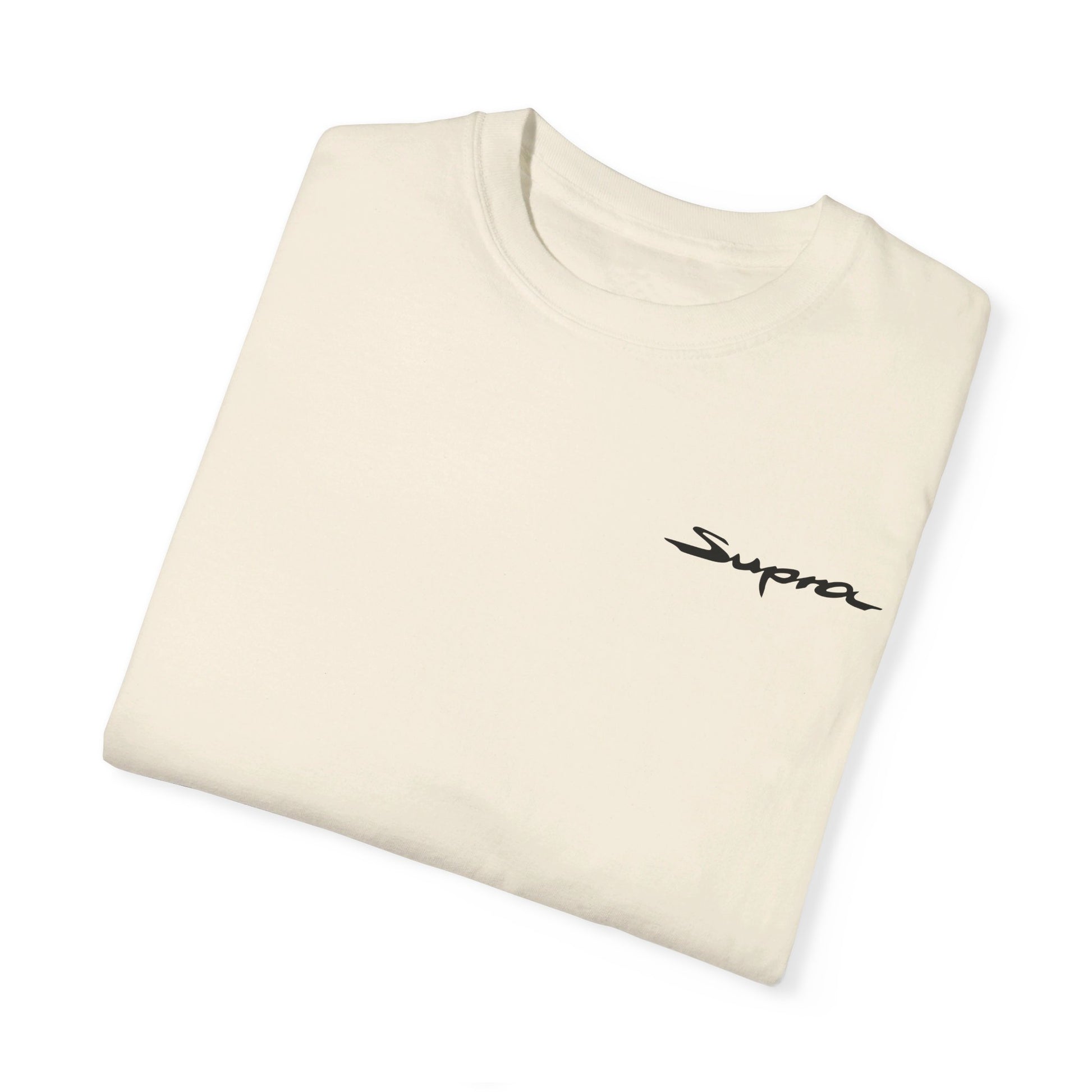 Folded view of Ivory Toyota Supra T-shirt