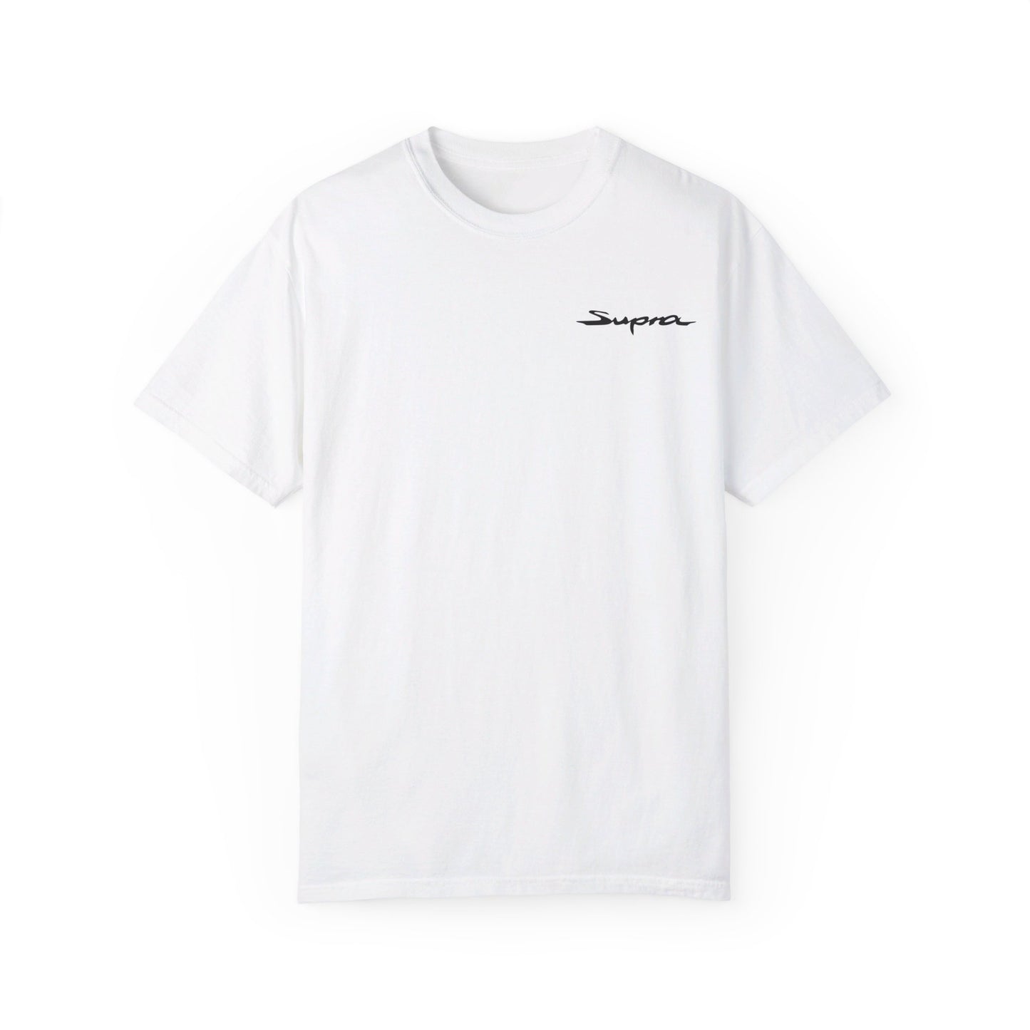 Front view of White Toyota Supra T-shirt