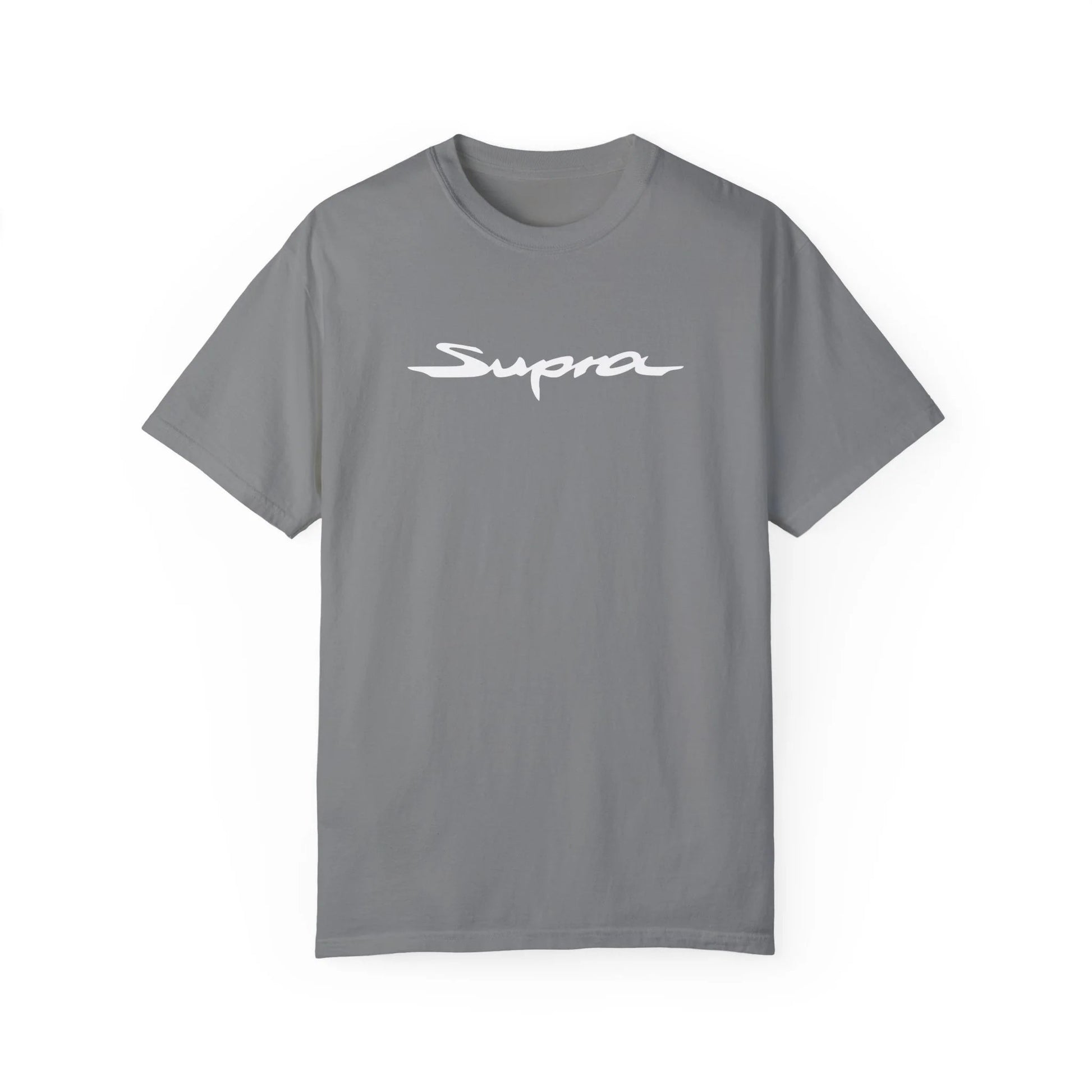 Grey Toyota Supra T-Shirt with white text. t shirt toyota supra
