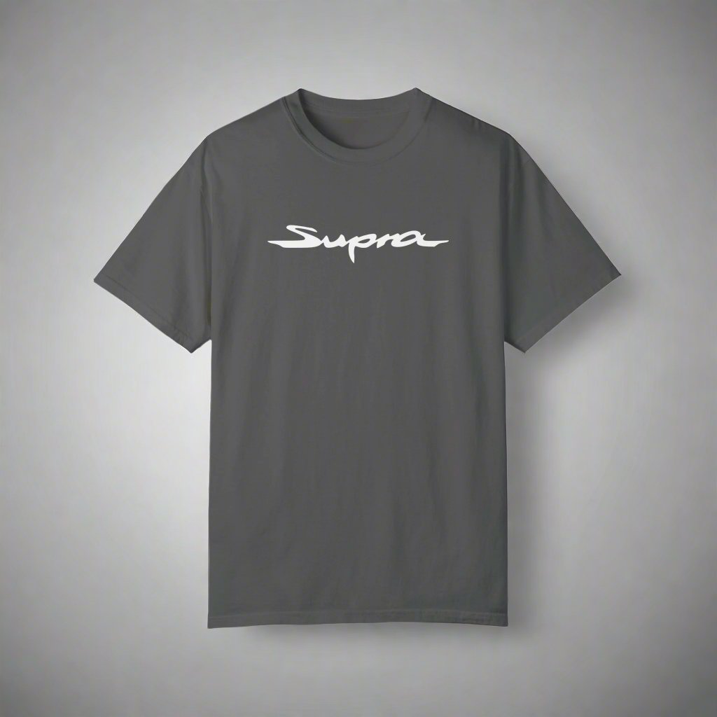 Pepper Toyota Supra T-Shirt with white text. Shirts for 2JZ Enthusiasts