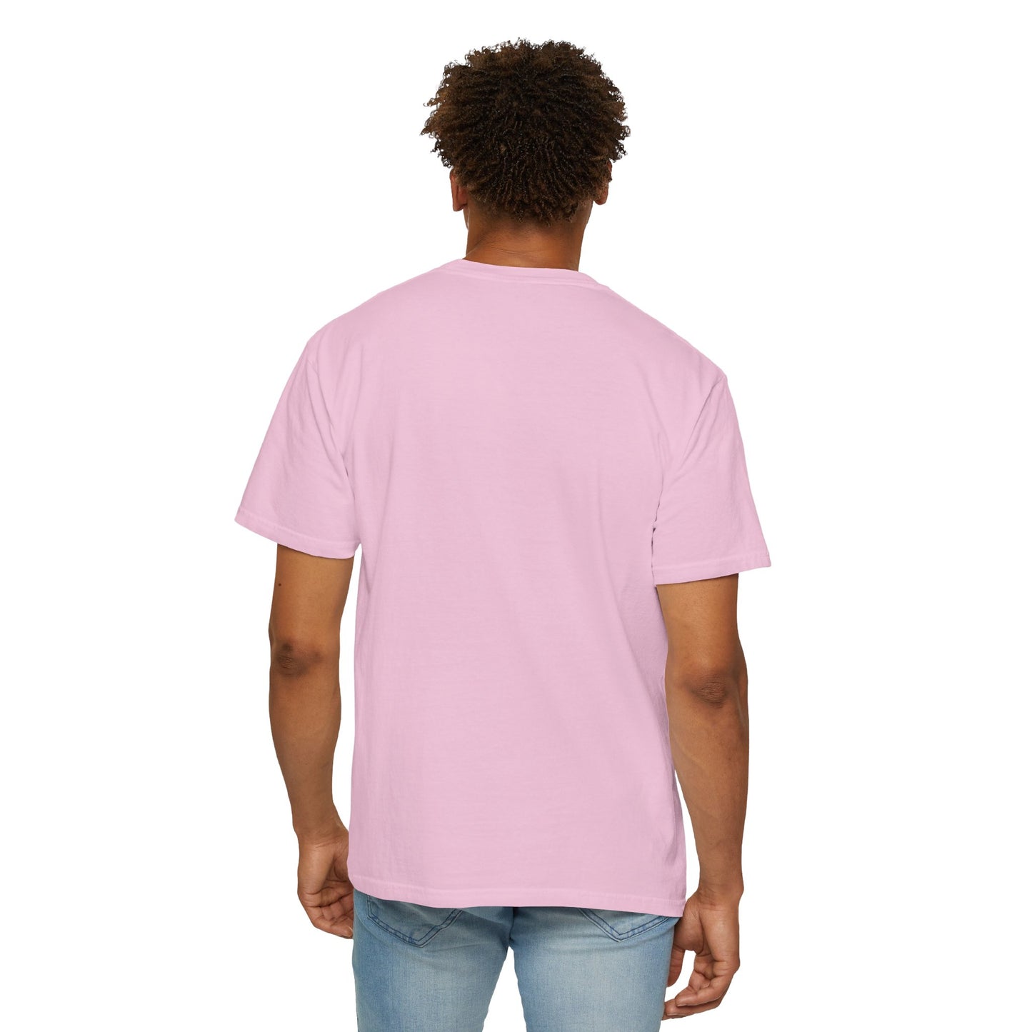 Rear facing model wearing Track Day Blossom T-shirt