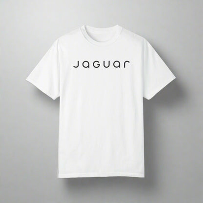 New Jaguar logo on white t-shirt. 