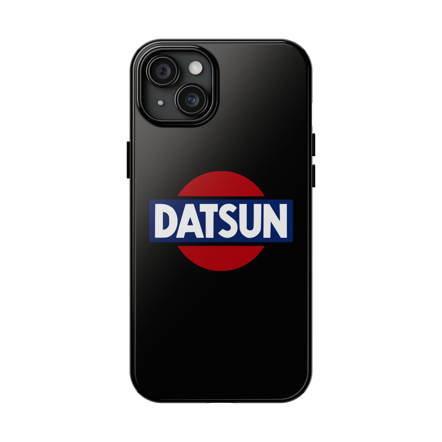 Primary view of Black iPhone 15 Plus Datsun phone case.