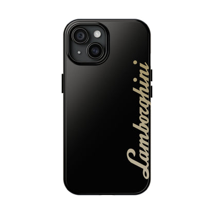 Primary view of Black iPhone 15 Lamborghini phone case.