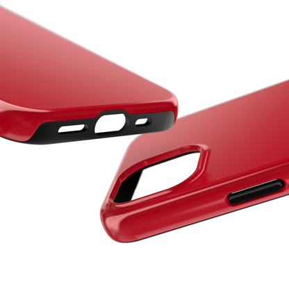 Side view of the iPhone 15 Porsche Guards Red phone case 