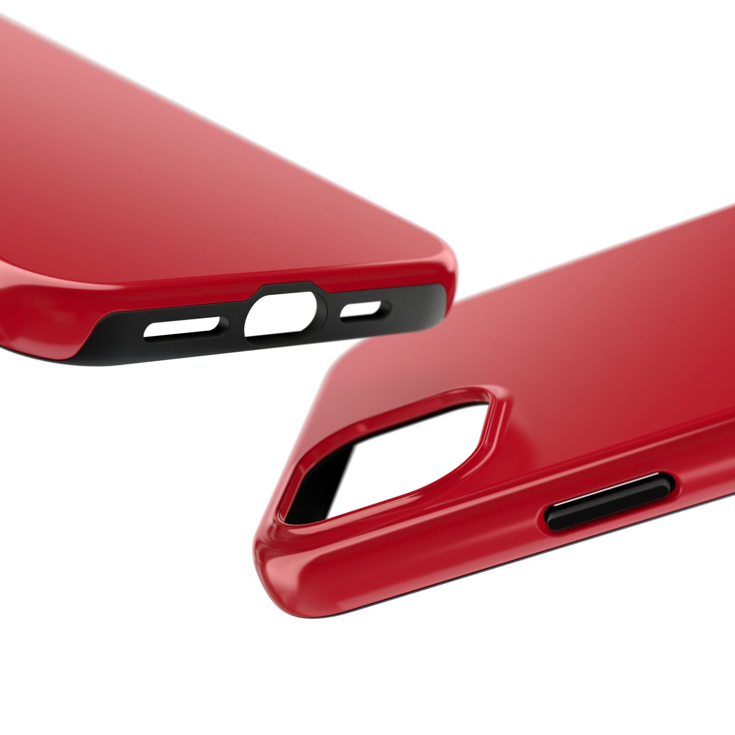 Side view of the iPhone 15 Plus Porsche Guards Red phone case 