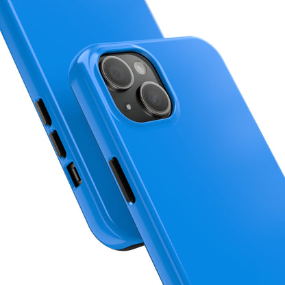 Back view of the iPhone 15 Plus Porsche Mexico Blue phone case.