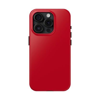 Primary view of iPhone 15 Pro Porsche Guards Red phone case. 